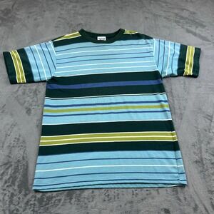 Vintage Impact T-Shirt Mens Size M Striped Crew‎ Neck Short Sleeve Retro Unique